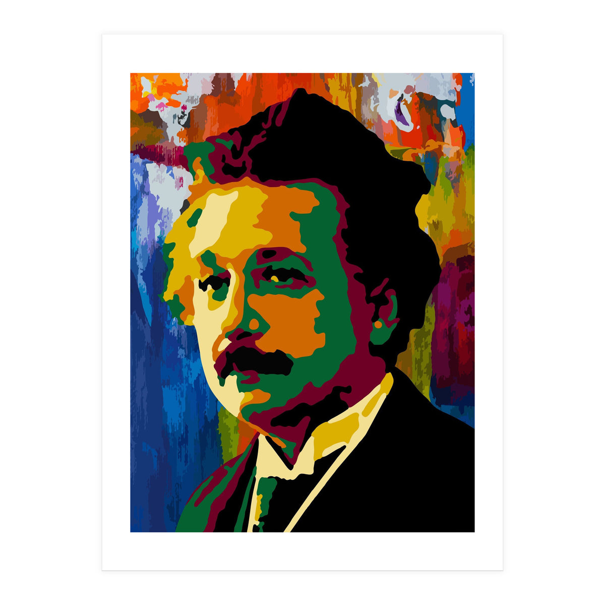 Albert Einstein Colorful Abstract (Print Only)