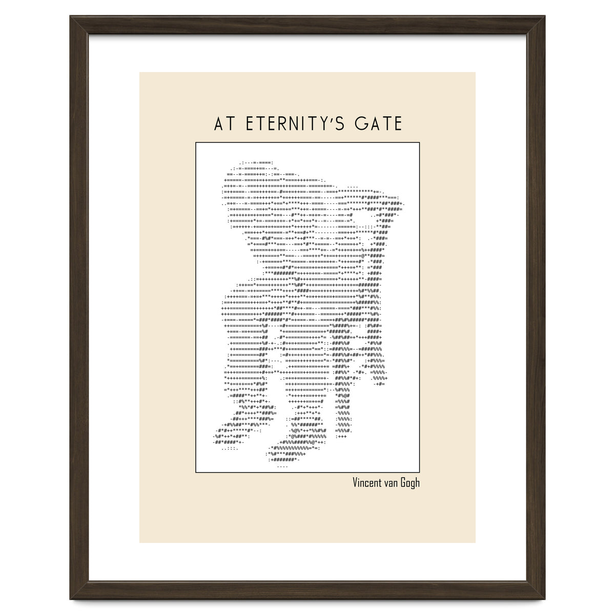 At Eternity’s Gate Vincent Van Gogh – Ascii Art