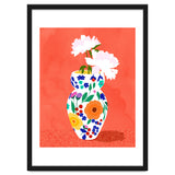The Flowerpot, Floral Nature Watercolor Painting, Eclectic Bohemian Blossom Plants, Maximalism Contemporary Boho thumbnail