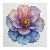 Ethereal Bloom: Watercolor Petals in Indigo and Rose (Print Only) thumbnail