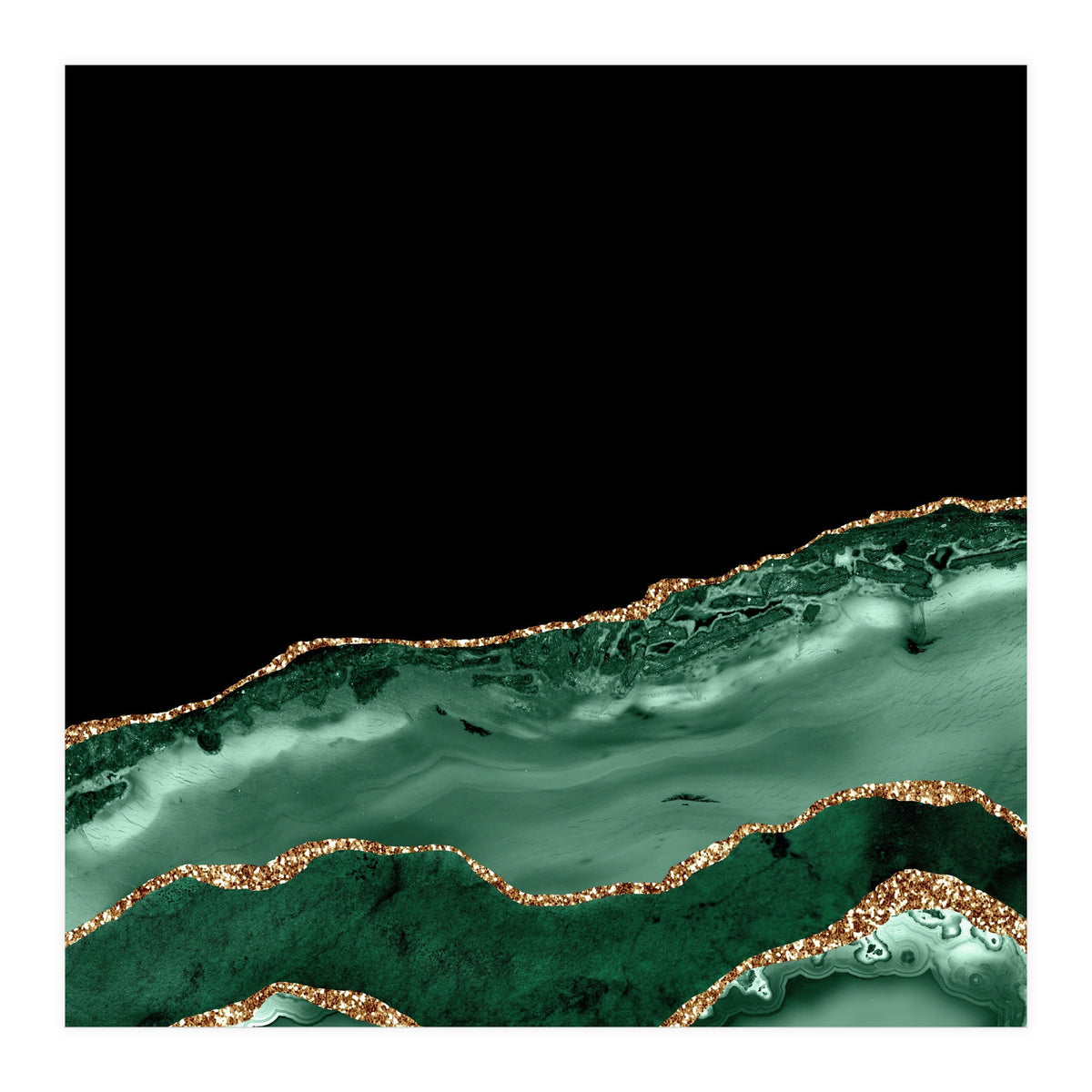 Emerald & Gold Agate Texture 02 (Print Only)