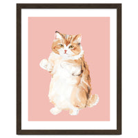 Ms Purrlington Handpainted fluffy cat oil painting