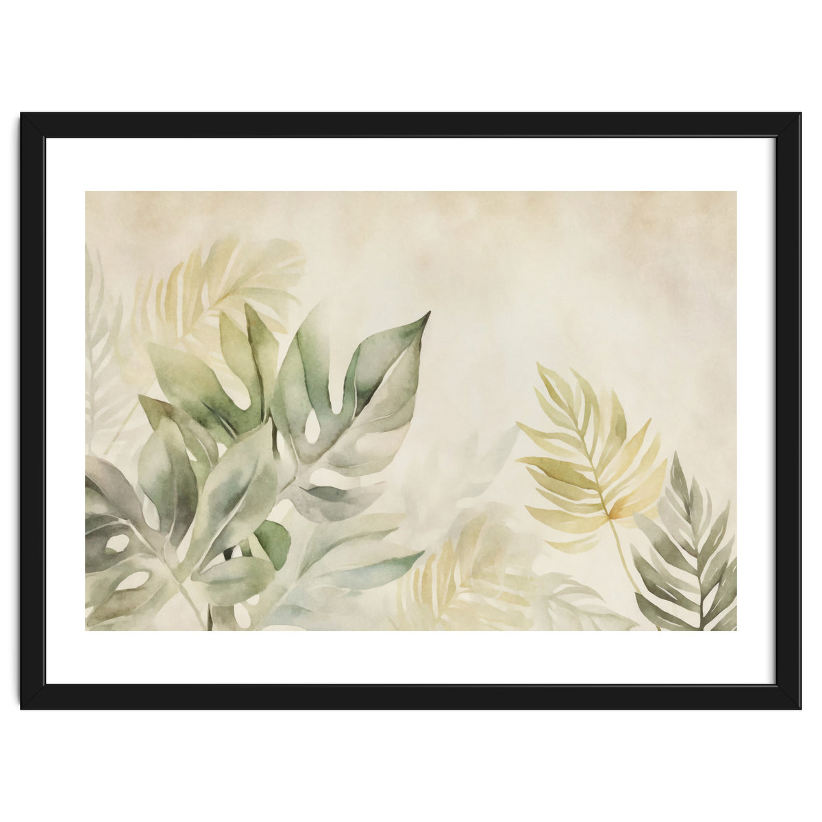 Gentle Leaf Tropical Whispers Watercolor Green