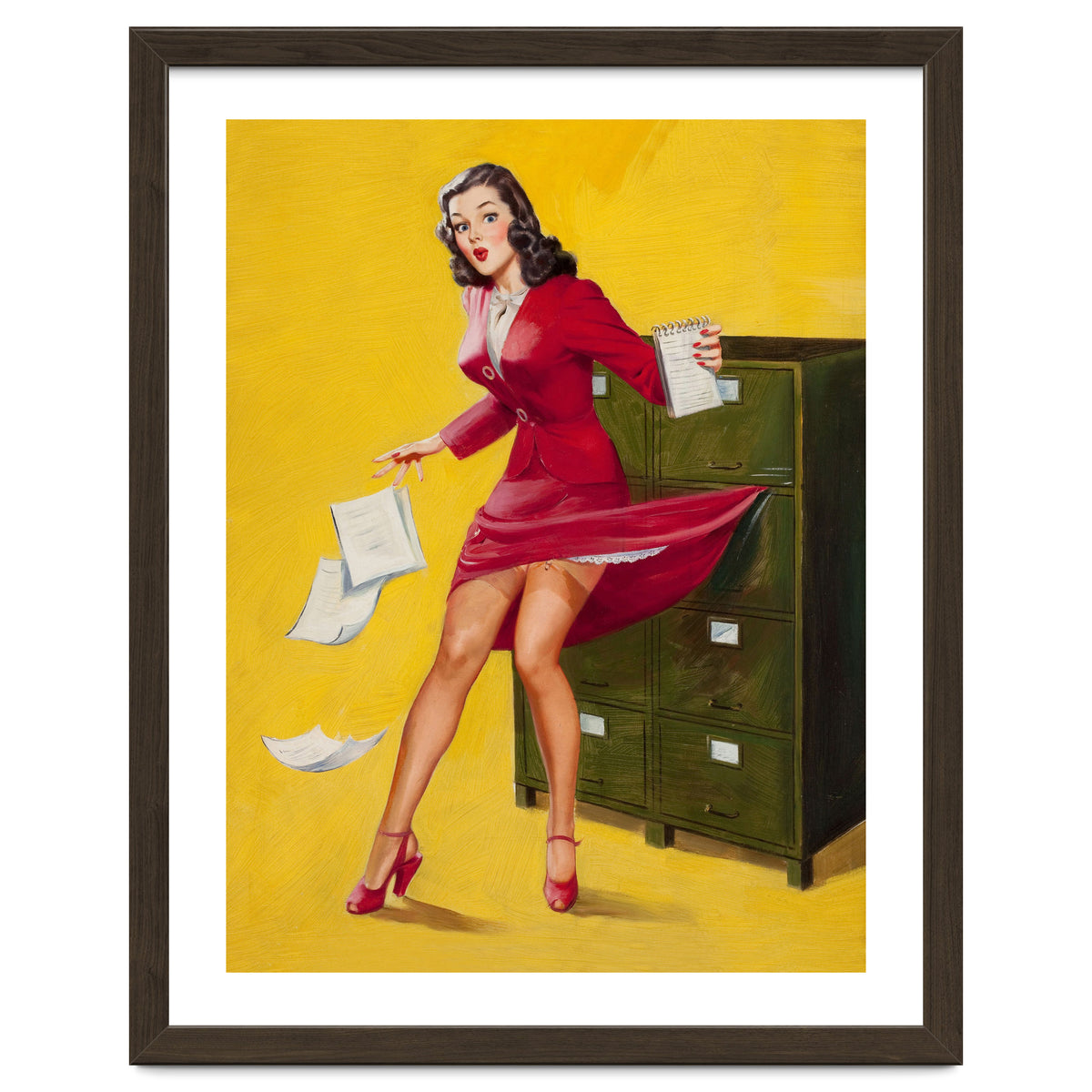 Pinup Girl In Office Accident