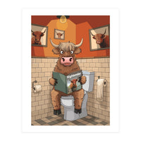 Highland Cow On The Toilet (Print Only)