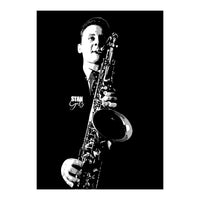 Stan Getz American Jazz Saxophonist in Grayscale (Print Only)