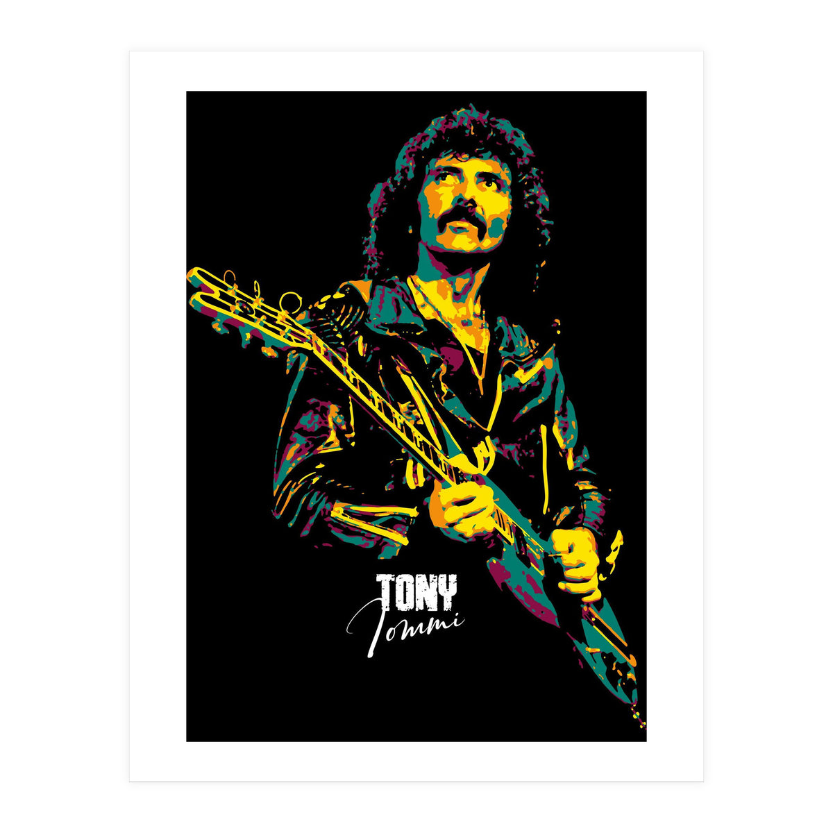 Tony Iommi Musician Legend in Pop Art (Print Only)