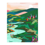 Endless Love, Bohemian Nature Landscape Scenic Meadow, Eclectic Colorful Travel Forest Mountains Sunset (Print Only) thumbnail