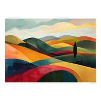 Abstract Tuscan Hills Landscape Painting (Print Only)