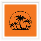 Palm Trees And Sunset in Black thumbnail