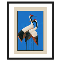 Stillness In Motion Abstract Cranes In Blue