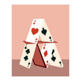 A House Made Of Cards, Relationship Concept Painting, Illustration Playing Cards, Spade Heart Eclectic Bohemian Contemporary (Print Only) thumbnail
