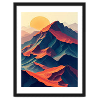 Dramatic Abstract Mountain Sunset Art