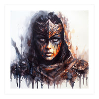 Armored Medieval Warrior Woman (Print Only)