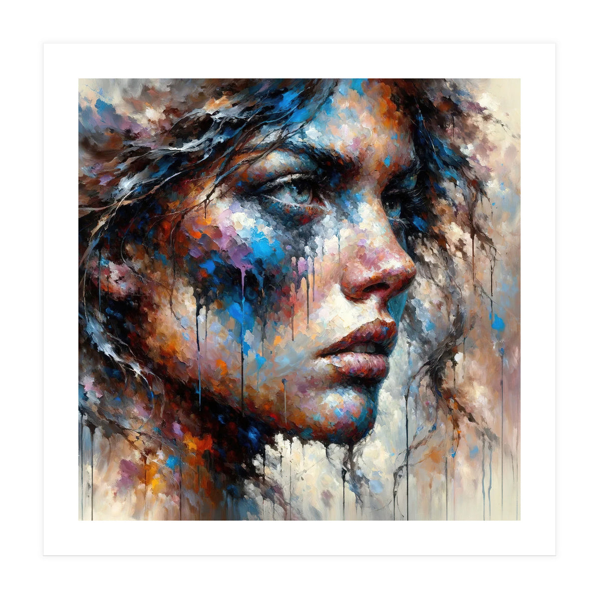 Intense Abstract Side Portrait (Print Only)