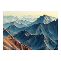 Hyper-Realistic Mountain Range Landscape Art (Print Only)