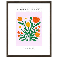 Hamburg Flower Market - Vibrant Modern Folk Art Print