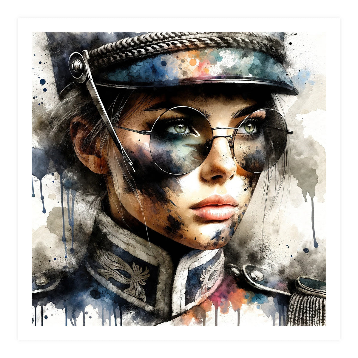 Watercolor Napoleonic Soldier Woman #5 (Print Only)