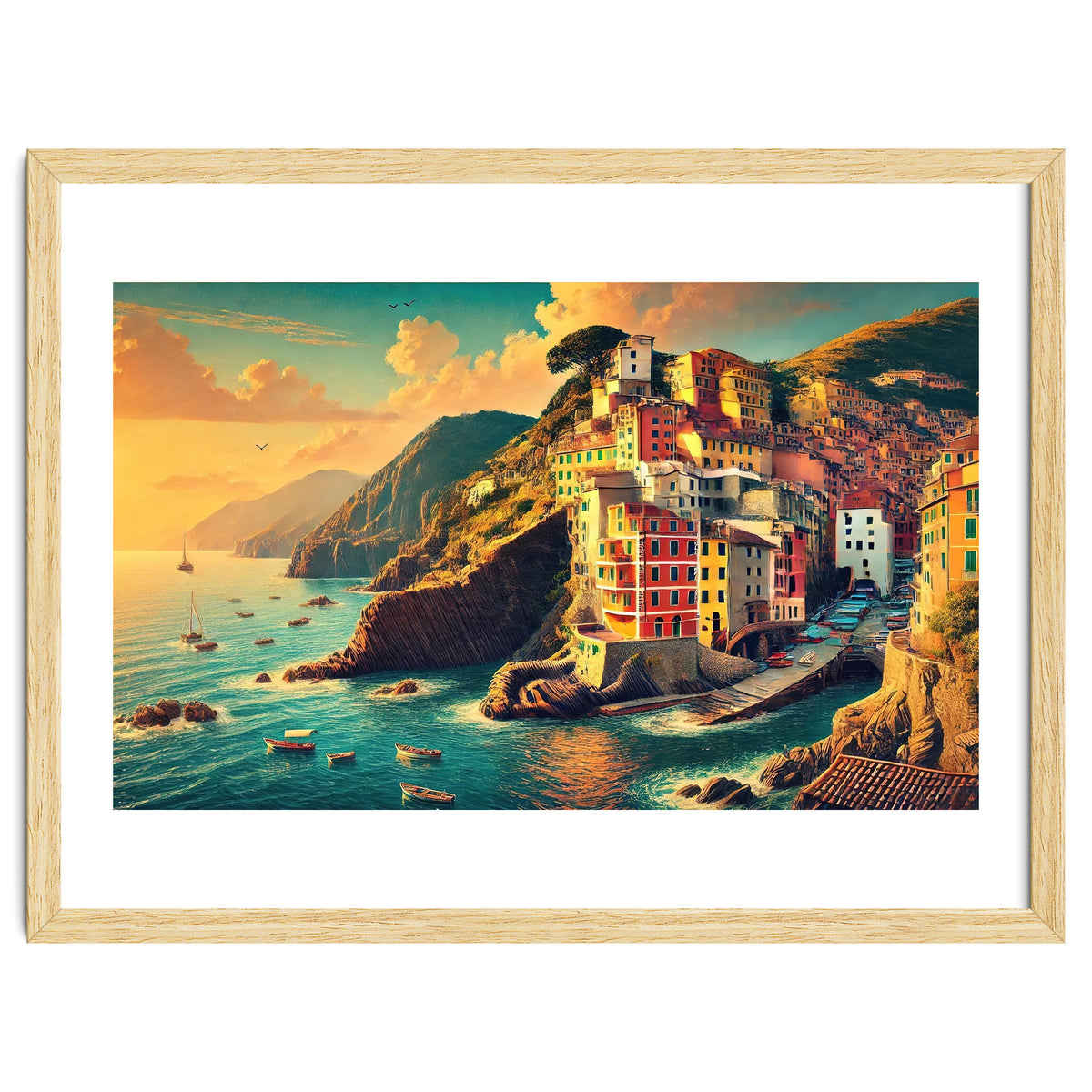 Vintage Cinque Terre Poster, Italy