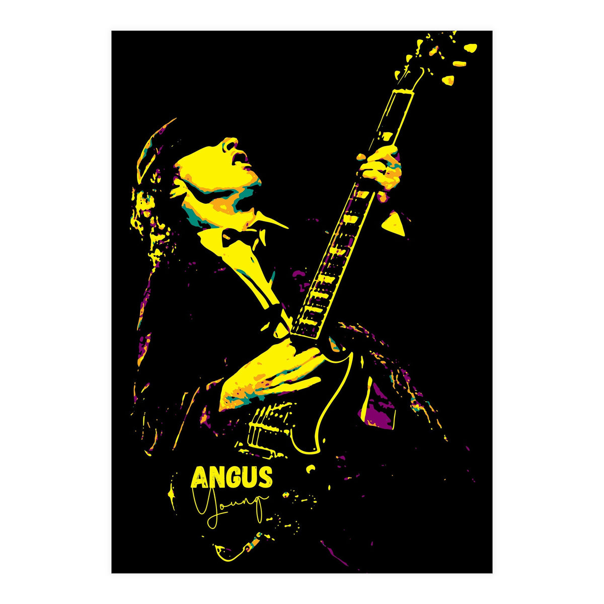 Angus Young Australian Musician Legend (Print Only)