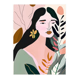 Reinvent, Beautiful Woman Girl Pastel Line Art, Minimal Botanical Nature Portrait, Modern Bohemian Drawing Nomadic Summer Self Love (Print Only) thumbnail