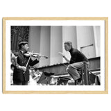 Conductor Herbert von Karajan rehearsing with Nathan Milstein in Lucerne, Switzerland. Lucerne,1957. thumbnail