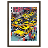 New York Minute, Yellow Taxi Cab Manhattan Downtown Busy Street, Traffic People Buildings Times Square Eclectic Road Architecture thumbnail