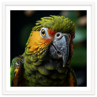 Close Up Of A Colorful Macaw Parrot Face