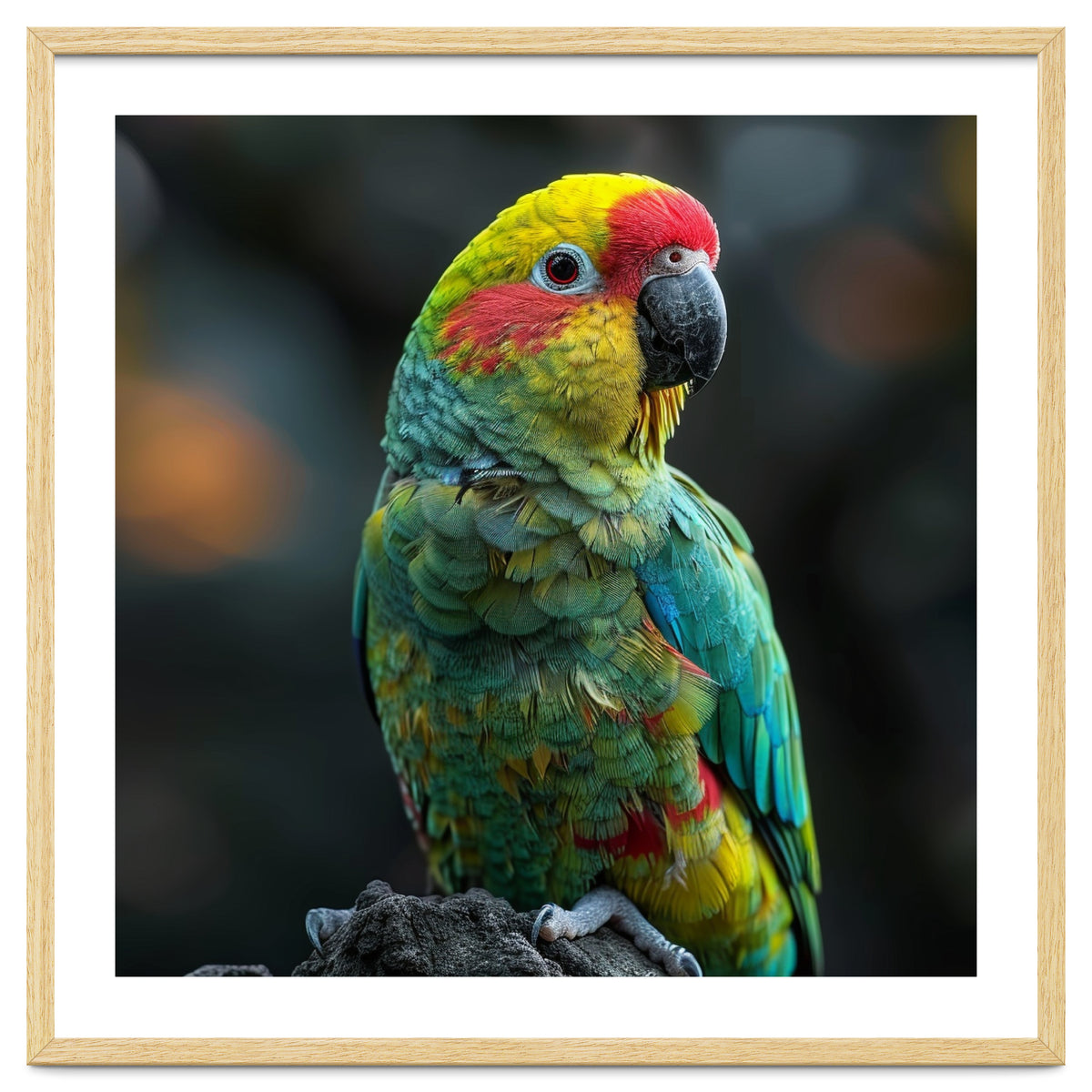 Vibrant Amazon Parrot Perched On A Branch
