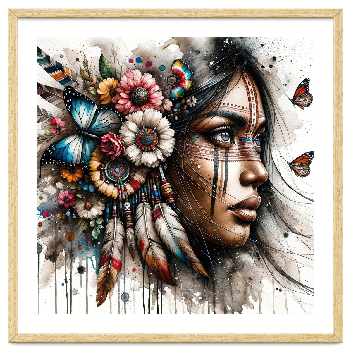 Watercolor Native American Woman #2