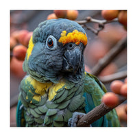 Yellow Headed Amazon Parrot Close Up Portrait (Print Only)