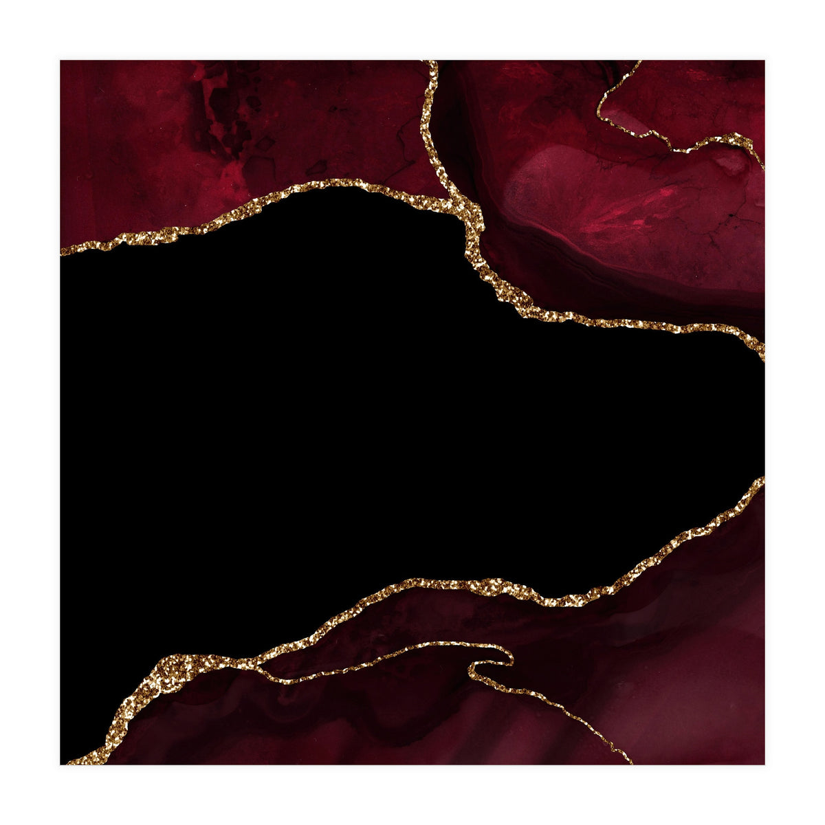 Burgundy & Gold Agate Texture 04  (Print Only)