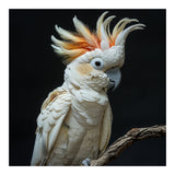 White Cockatoo Parrot Bird Perched On Branch (Print Only) thumbnail