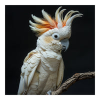 White Cockatoo Parrot Bird Perched On Branch (Print Only)