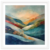 Abstract Mountain Landscape Painting with Textured Rolling Hills thumbnail