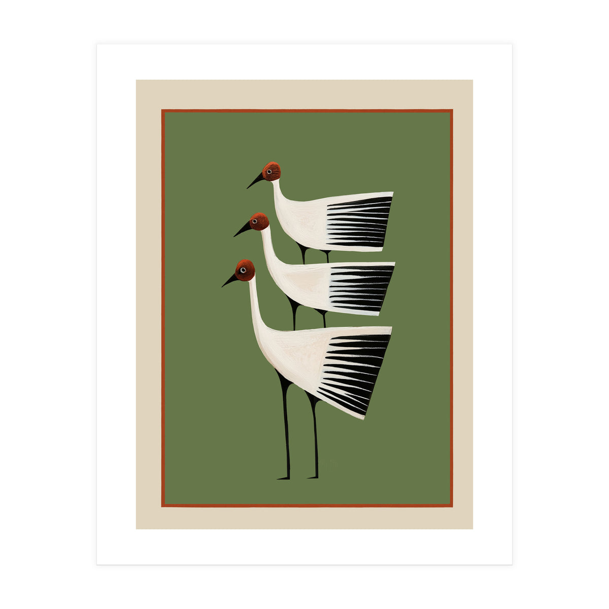 Striped Bird Trio I (Print Only)