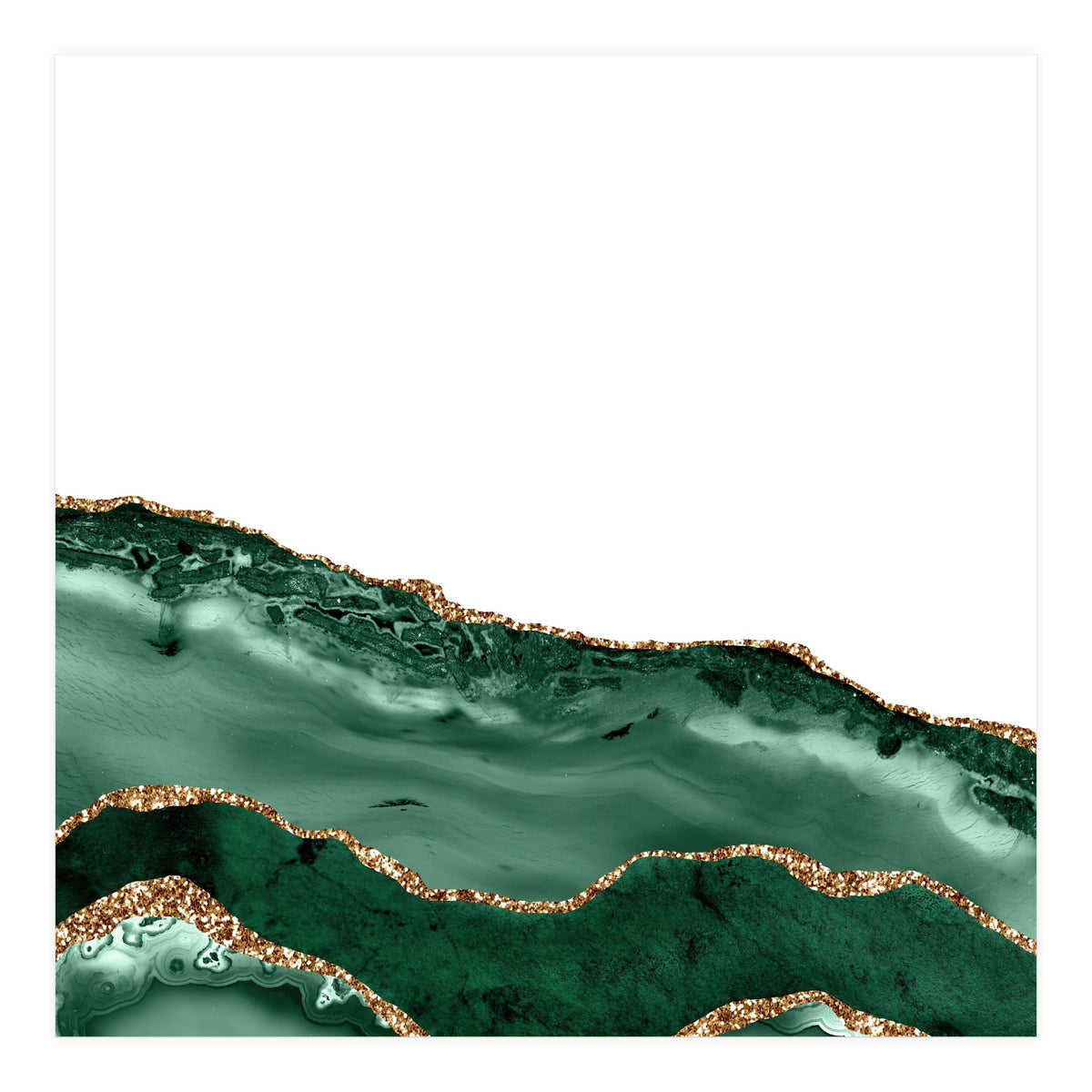 Emerald & Gold Agate Texture 08 (Print Only)