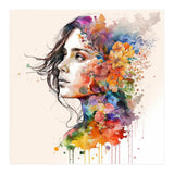 Quiet Muse In Watercolor Blooms (Print Only) thumbnail