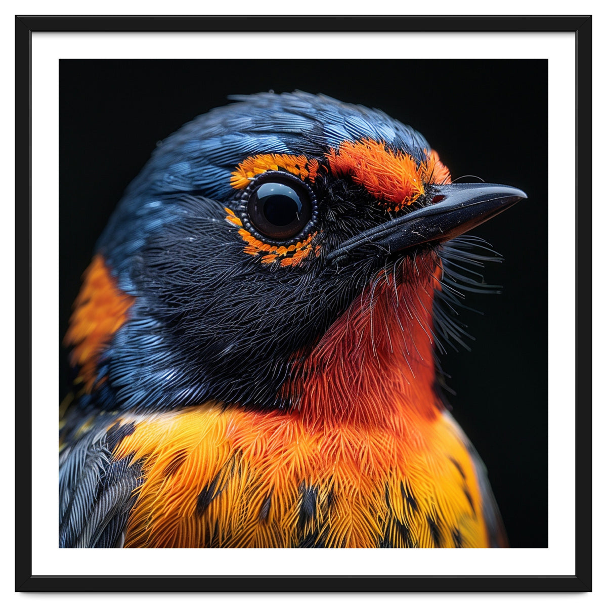 Vibrant Bird With Orange And Blue Plumage