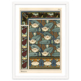 The water lily, Nelumbo lutea, in wallpaper and tile patterns. Lithograph by Verneuil. thumbnail