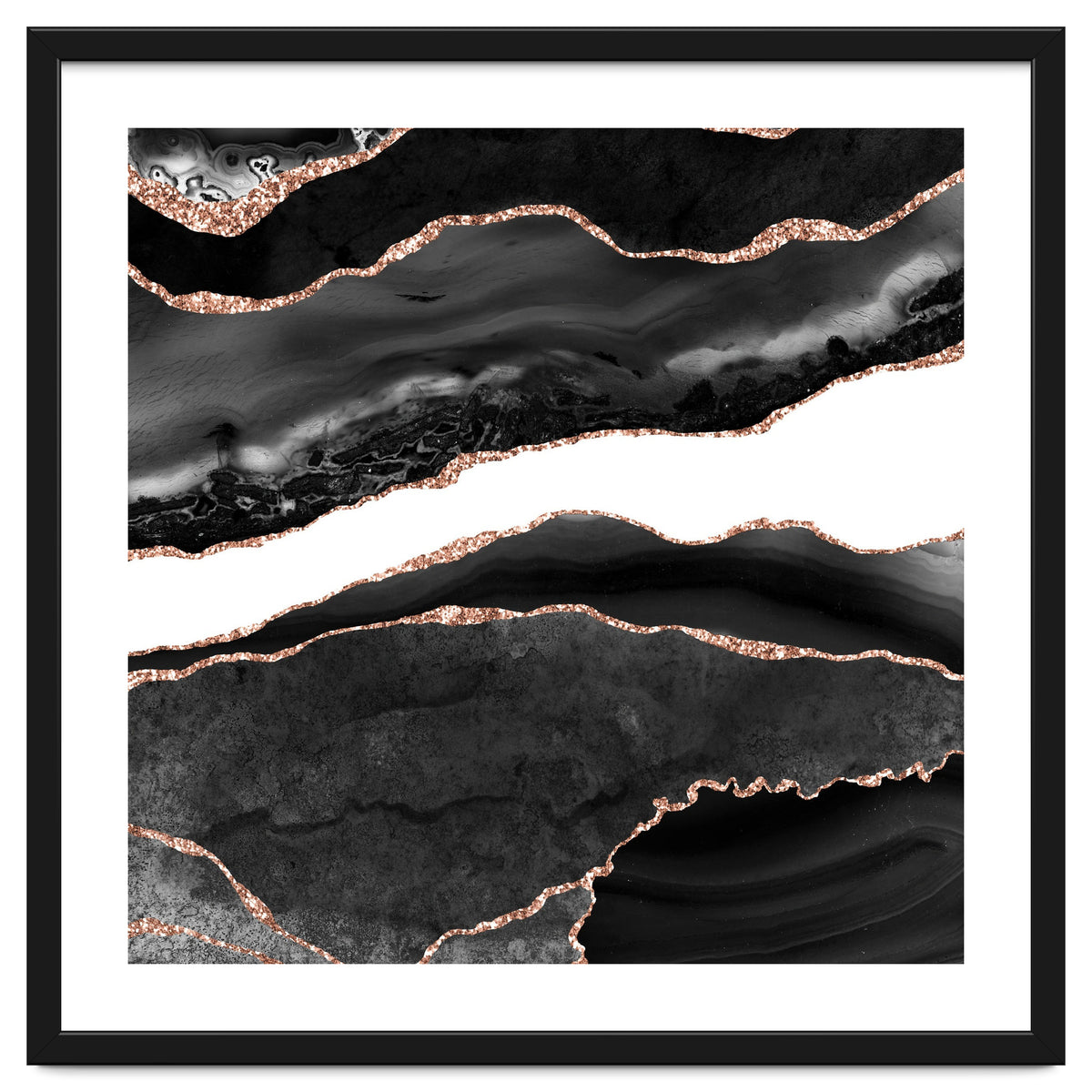 Black & Rose Gold Agate Texture 08