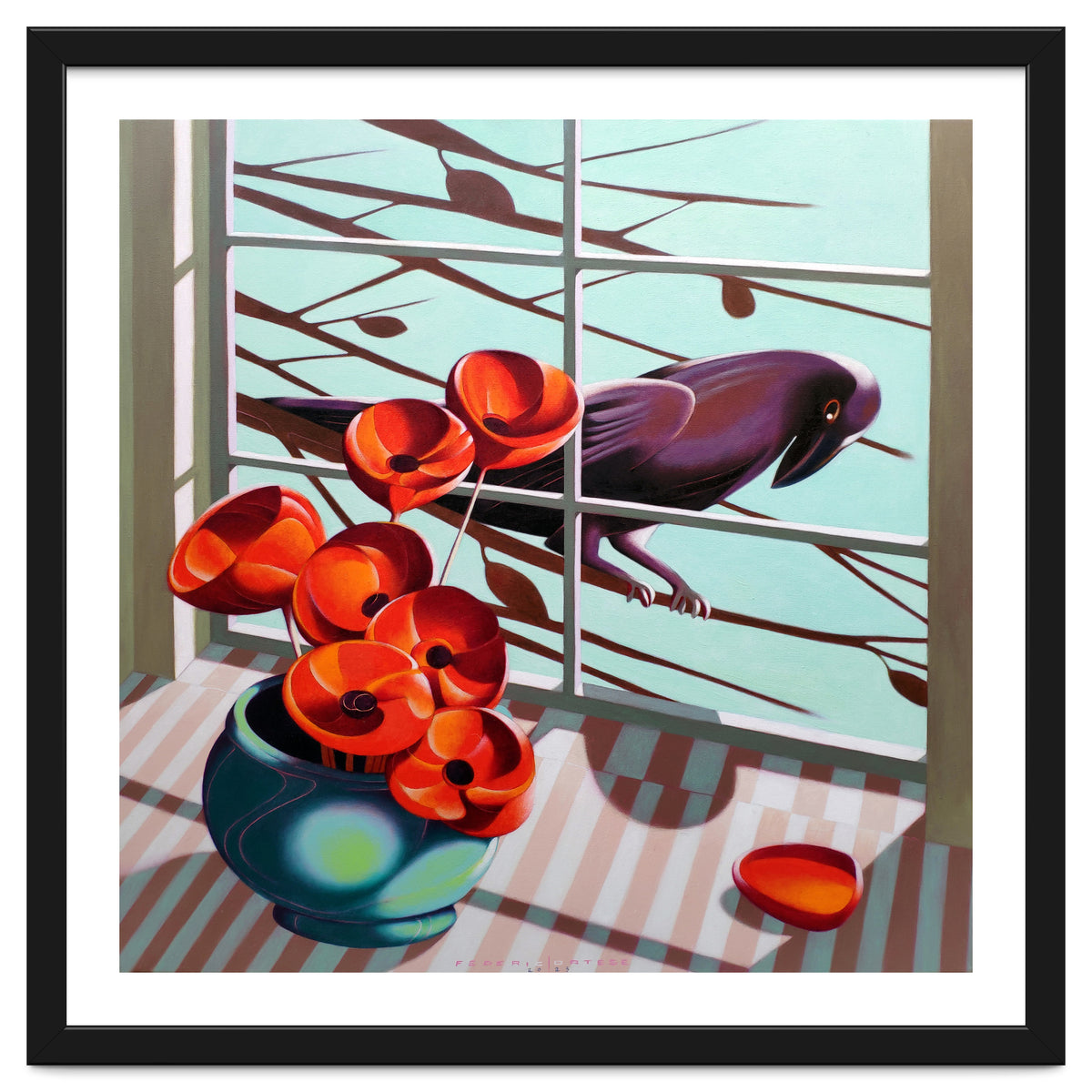 A crow outside the window