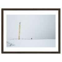 Construction Crane in the Winter Seascape