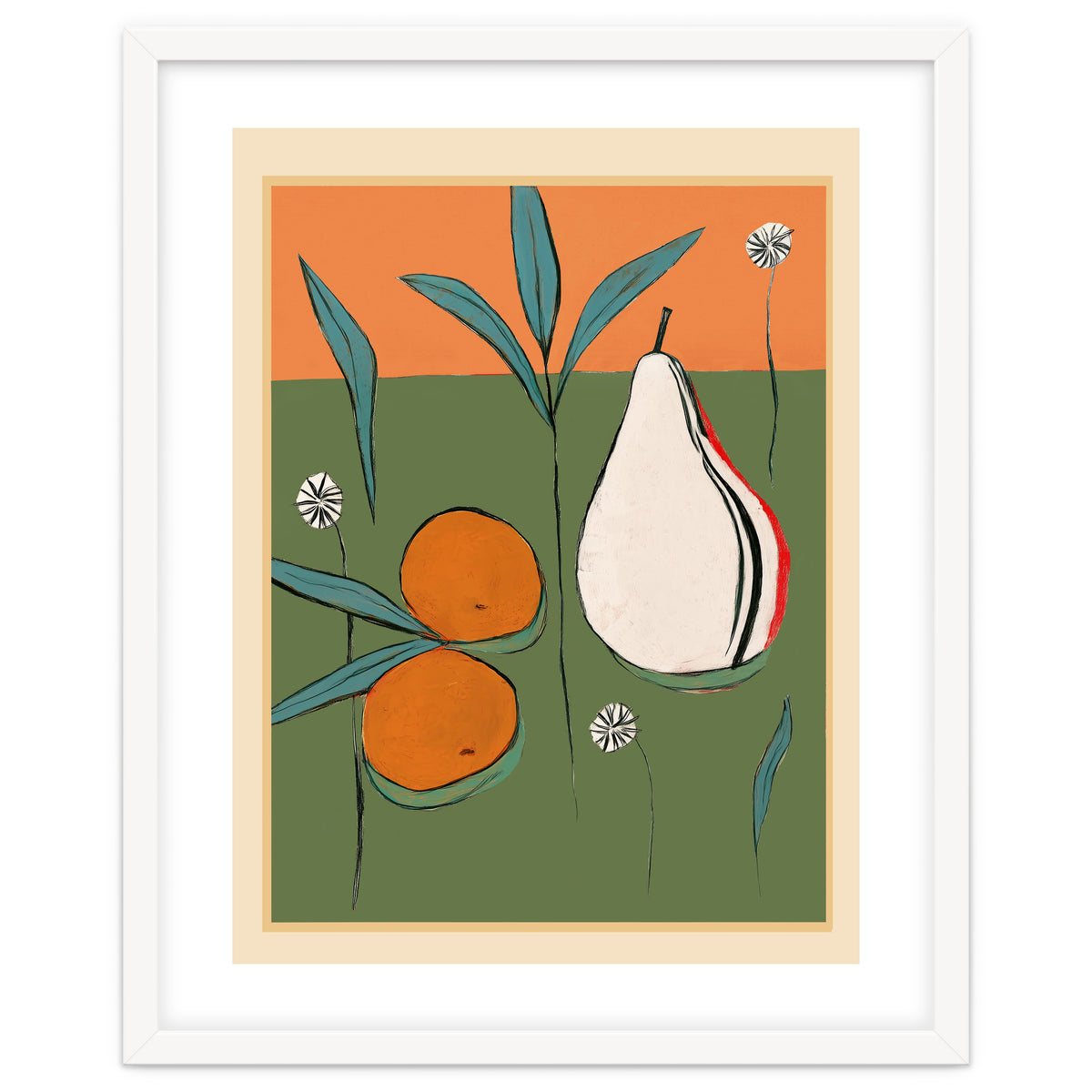 Abstract Pear And Orange Art