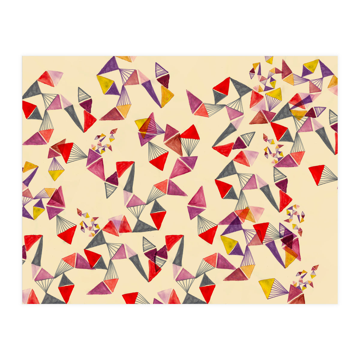 Watercolour Geometric Shapes (Print Only)
