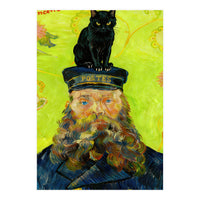 Black Cat on the Postman’s Hat, Van Gogh Inspired Painting (Print Only)