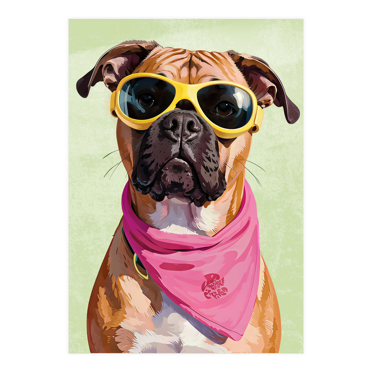 Cool Dog with Sunglasses – Funky Bandana  (Print Only)