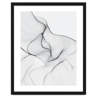 Abstract Black And White Flowing Lines Organic Form