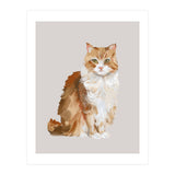 Handpainted messy oil painting of furry baby cat  (Print Only) thumbnail