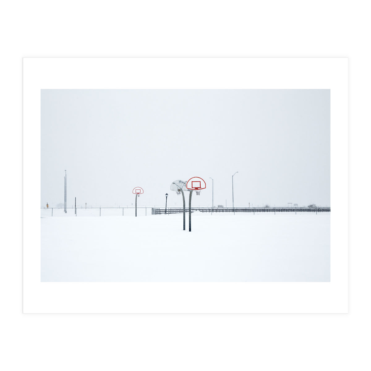 Snow-covered Basketball court (Print Only)